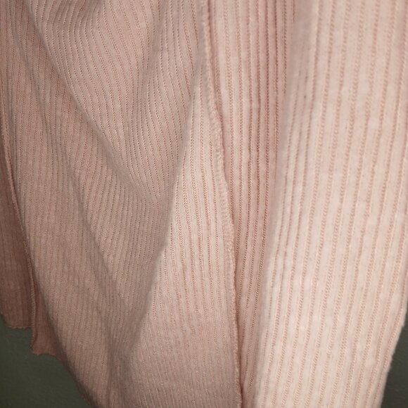 UEC Maurice's Cowl Neck Cinch Shoulder Sweater Blush Pink Ribbed Coquette sz 1X - Picture 5 of 13